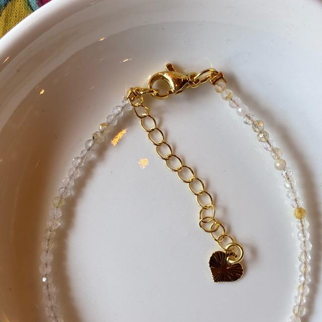 TOPANGA Jewelry　ミニジェムブレスレット　イエロークリスタル　ナチュラルストーン　天然石　パワーストーン　ペンダント　クリスタル