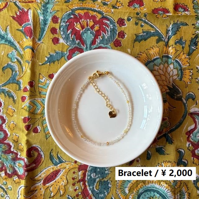 TOPANGA Jewelry　ミニジェムブレスレット　イエロークリスタル　ナチュラルストーン　天然石　パワーストーン　ペンダント　クリスタル