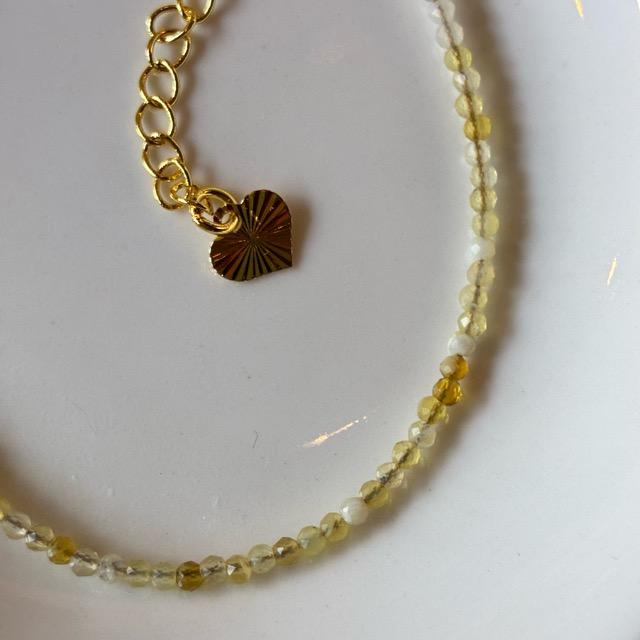 TOPANGA Jewelry　ミニジェムブレスレット　イエローオパール　ナチュラルストーン　天然石　パワーストーン　ペンダント　クリスタル