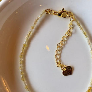 TOPANGA Jewelry　ミニジェムブレスレット　イエローオパール　ナチュラルストーン　天然石　パワーストーン　ペンダント　クリスタル