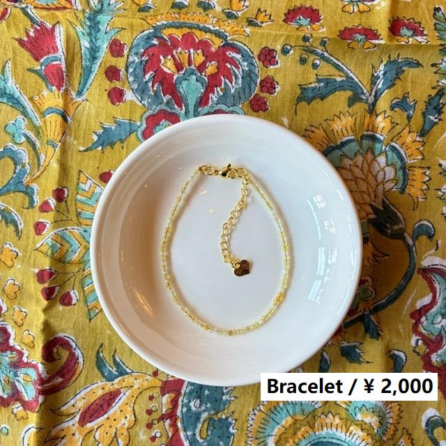 TOPANGA Jewelry　ミニジェムブレスレット　イエローオパール　ナチュラルストーン　天然石　パワーストーン　ペンダント　クリスタル