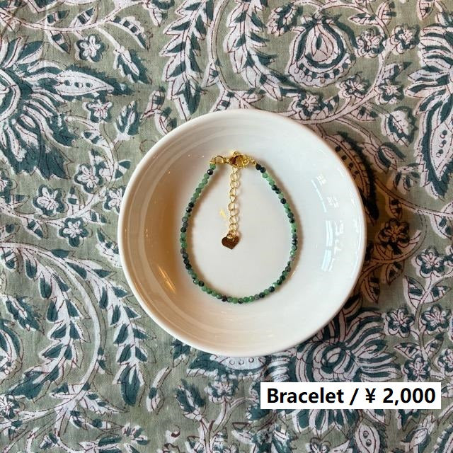 TOPANGA Jewelry　ミニジェムブレスレット　エメラルド　ルビー　グリーン　ナチュラルストーン　天然石　パワーストーン　ペンダント　クリスタル