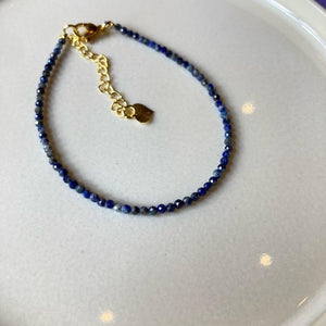 TOPANGA Jewelry　ミニジェムブレスレット　ラピスラズリ　ネイビー　ナチュラルストーン　天然石　パワーストーン　ペンダント　クリスタル