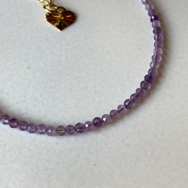 TOPANGA Jewelry　ミニジェムブレスレット　アメジスト　パープル　ナチュラルストーン　天然石　パワーストーン　ペンダント　クリスタル