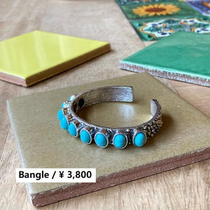 TOPANGA Jewelry　ボヘミアンターコイズバングル　ウィルダネス　　ブレスレット　シルバー　ヴィンテージ　BOHO　インディアンジュエリー