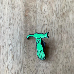 TOPANGA Jewelry　ピンブローチ　GREEN CATS　グリーン　ネコ　ファッションアイテム　ジュエリー　プレゼント　小物　アクセサリー　プチギフト　