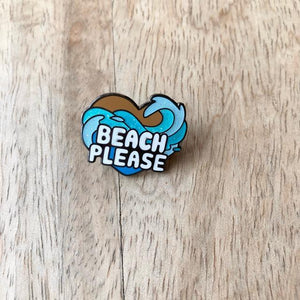 TOPANGA Jewelry　ピンブローチ　BEACH PLEASE　ブルー　海　波　ハート　ファッションアイテム　ジュエリー　プレゼント　小物　アクセサリー　プチギフト　