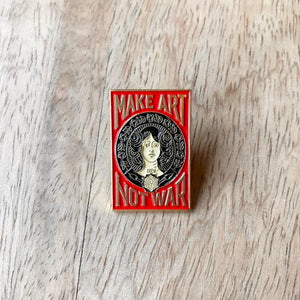 TOPANGA Jewelry　ピンブローチ　MAKE ART NOT WAR　レッド　アート　ファッションアイテム　ジュエリー　プレゼント　小物　アクセサリー　プチギフト　