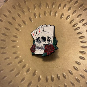 TOPANGA Jewelry Pin Brooch Ace Skull
