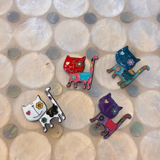 TOPANGA Jewelry　 Flower Cat Brooch　4color