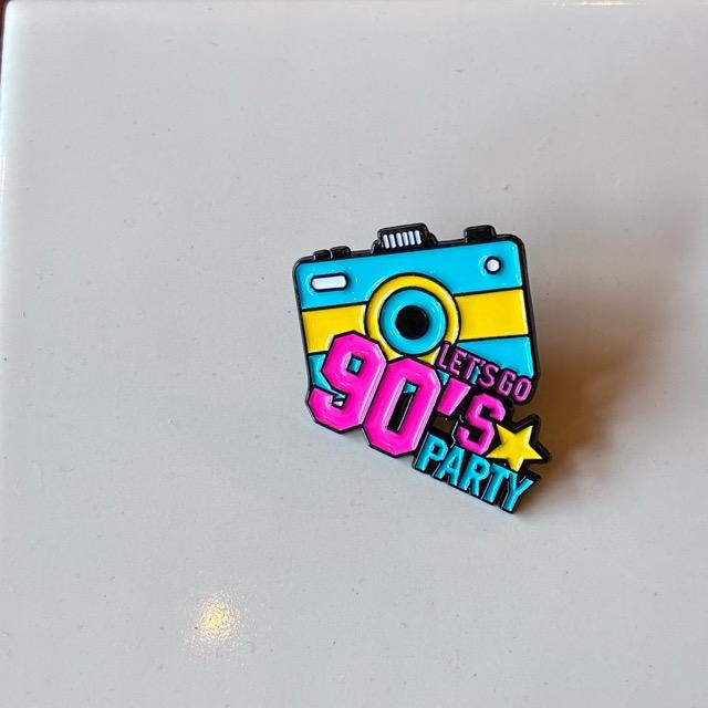 TOPANGA Jewelry Pin Brooch LET'S GO 90'S PARTY