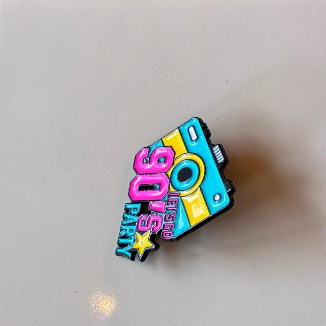 TOPANGA Jewelry Pin Brooch LET'S GO 90'S PARTY
