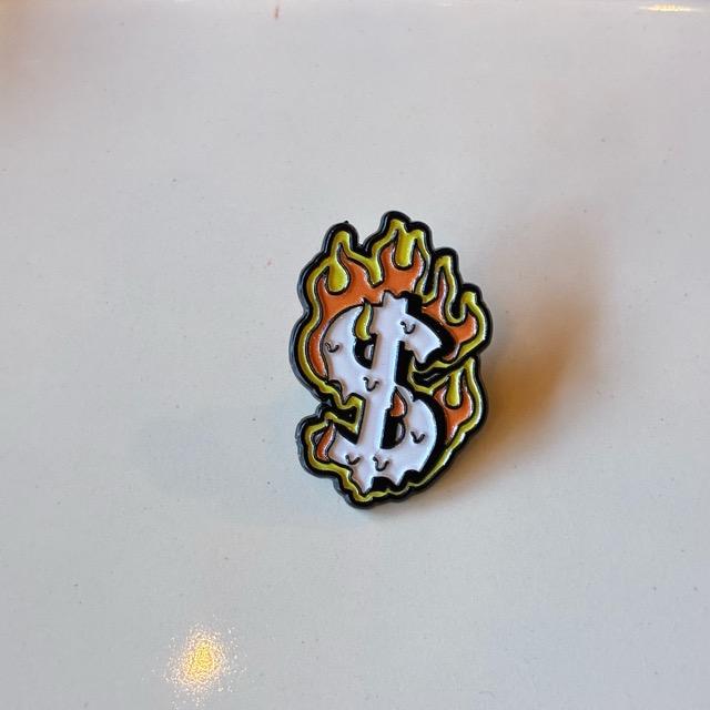 TOPANGA Jewelry Pin Brooch Burning dollar