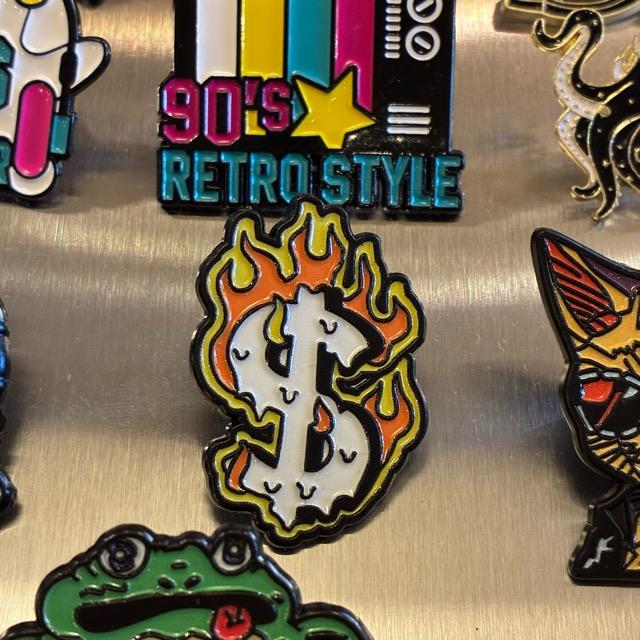 TOPANGA Jewelry Pin Brooch Burning dollar