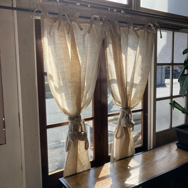 TOPANGA Fabric Natural Linen Curtains 100 x 130cm Waist-high Window Antique Shabby Chic Sheer Curtains Country Curtain Pole