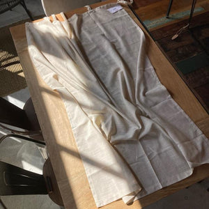 TOPANGA Fabric Natural Linen Curtains 100 x 130cm Waist-high Window Antique Shabby Chic Sheer Curtains Country Curtain Pole