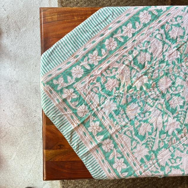 TOPANGA Homefurnishing India Block print curtain Green D 110×180cm