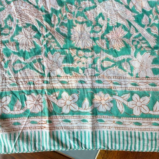 TOPANGA Homefurnishing India Block print curtain Green D 110×180cm