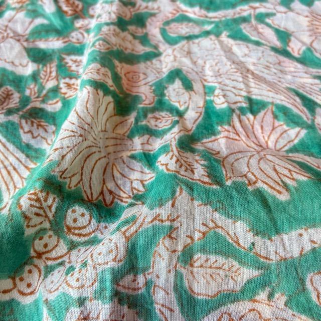 TOPANGA Homefurnishing India Block print curtain Green D 110×180cm