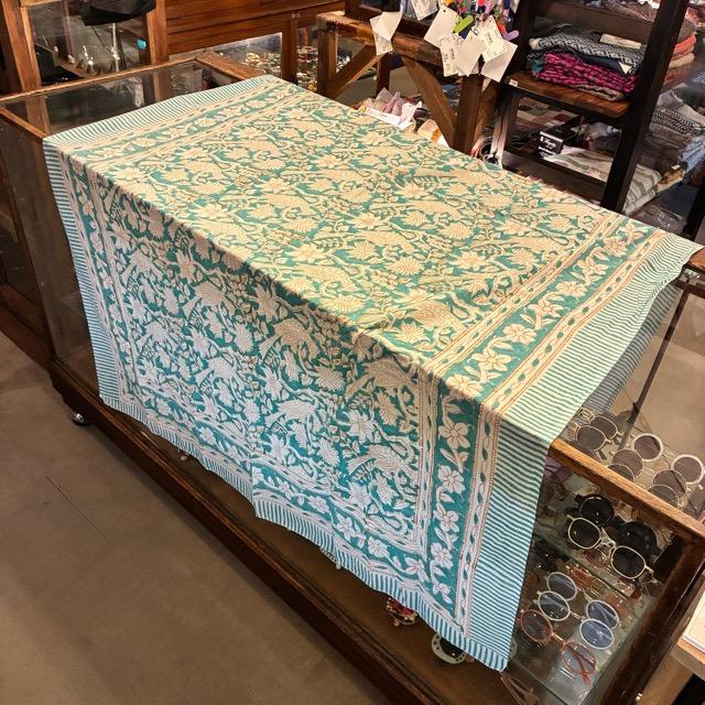 TOPANGA Homefurnishing India Block print curtain Green D 110×180cm