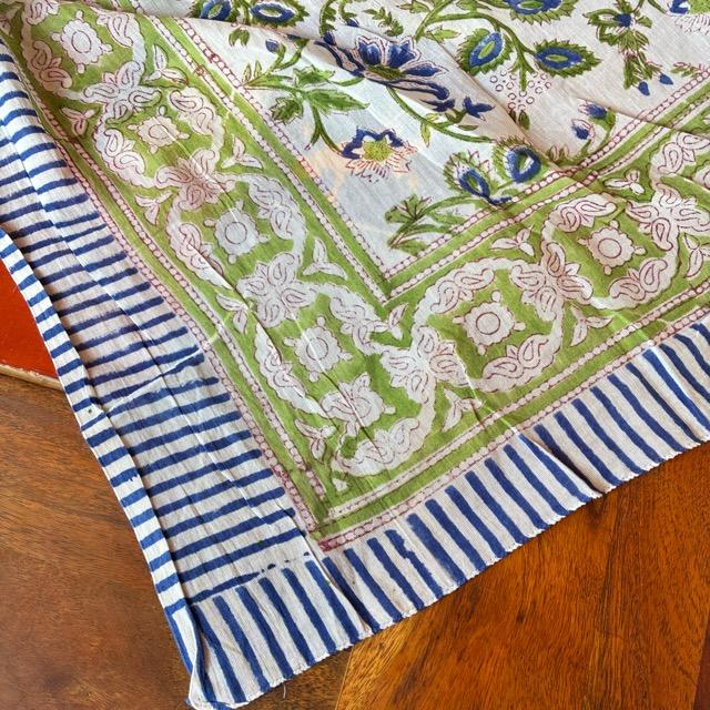 TOPANGA Homefurnishing India Block print curtain Blue A 110×180cm