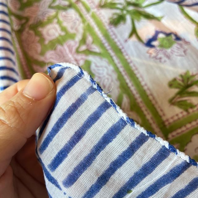 TOPANGA Homefurnishing India Block print curtain Blue A 110×180cm