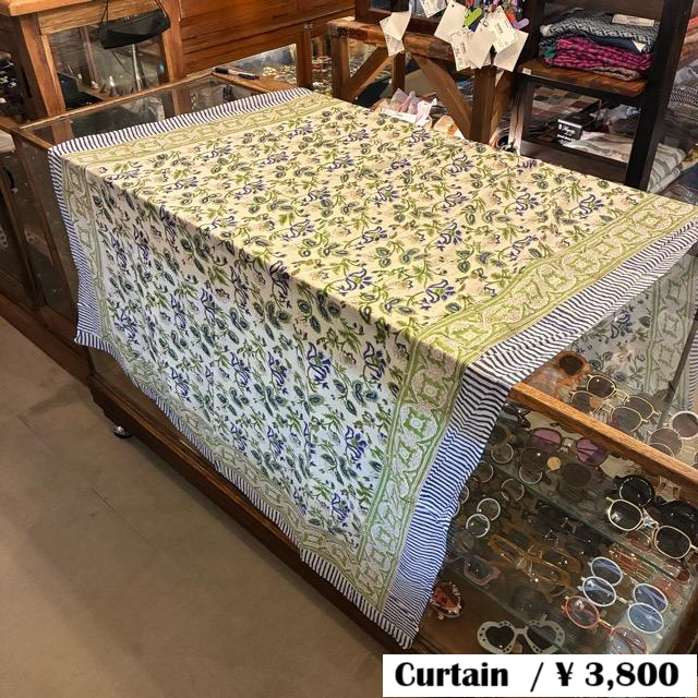 TOPANGA Homefurnishing India Block print curtain Blue A 110×180cm