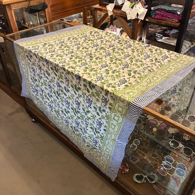 TOPANGA Homefurnishing India Block print curtain Blue A 110×180cm