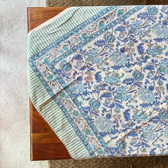 TOPANGA Homefurnishing India Block print curtain Blue B 110×180cm