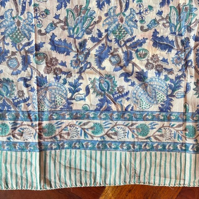 TOPANGA Homefurnishing India Block print curtain Blue B 110×180cm