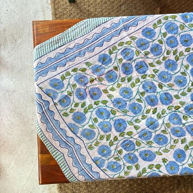 TOPANGA Homefurnishing India Block print curtain Blue C 110×180cm