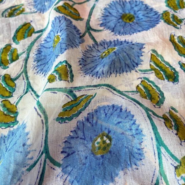 TOPANGA Homefurnishing India Block print curtain Blue C 110×180cm