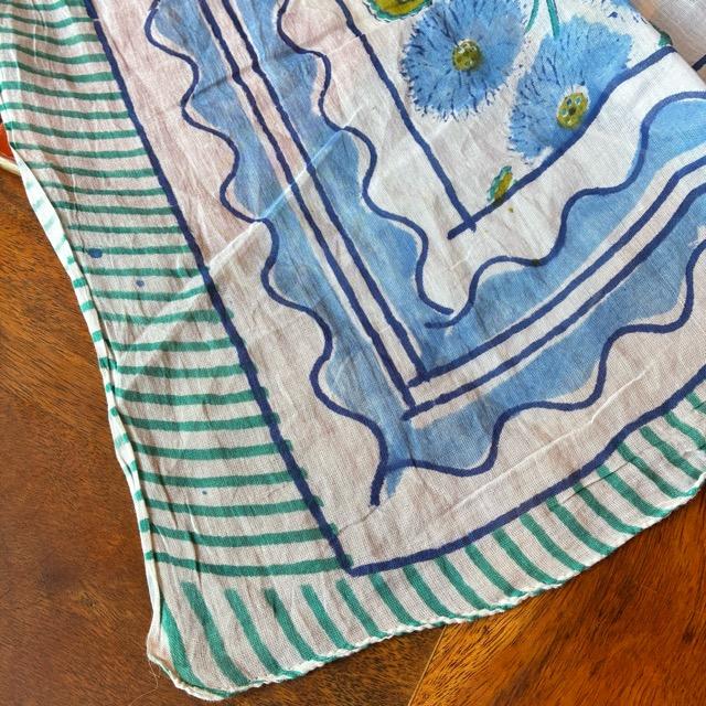 TOPANGA Homefurnishing India Block print curtain Blue C 110×180cm