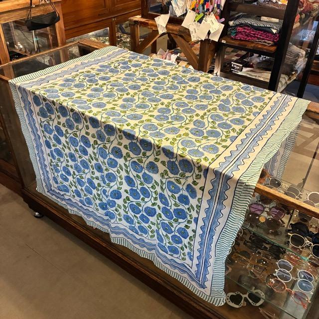 TOPANGA Homefurnishing India Block print curtain Blue C 110×180cm