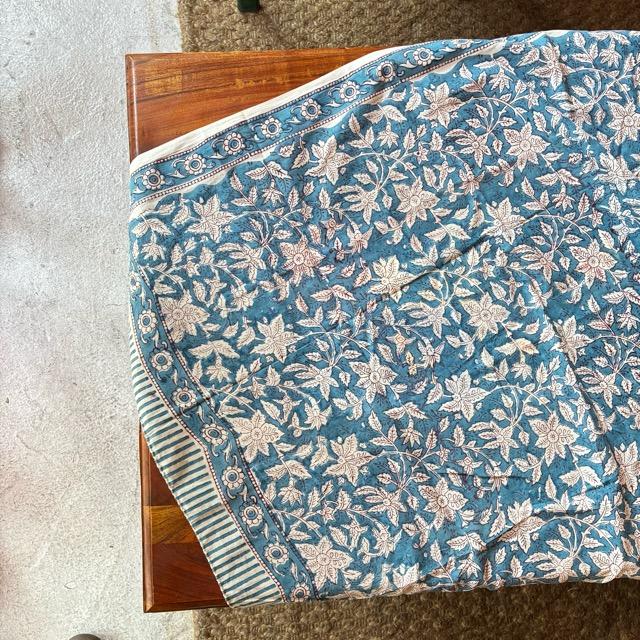 TOPANGA Homefurnishing India Block print curtain Blue D 110×180cm