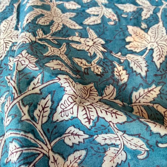 TOPANGA Homefurnishing India Block print curtain Blue D 110×180cm