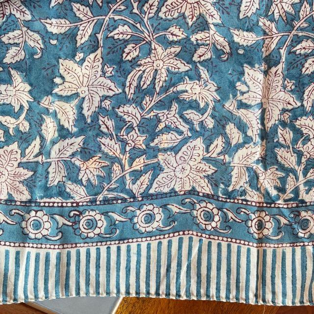 TOPANGA Homefurnishing India Block print curtain Blue D 110×180cm