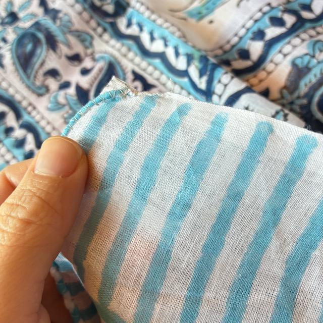 TOPANGA Homefurnishing India Block print curtain Blue E 110×180cm