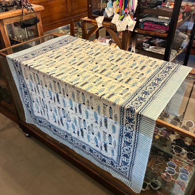 TOPANGA Homefurnishing India Block print curtain Blue E 110×180cm