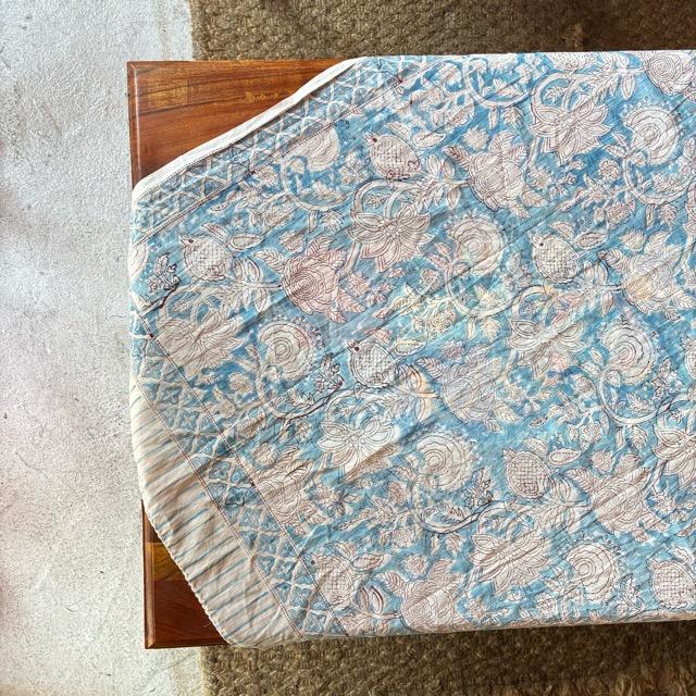 TOPANGA Homefurnishing India Block print curtain Blue F 110×180cm