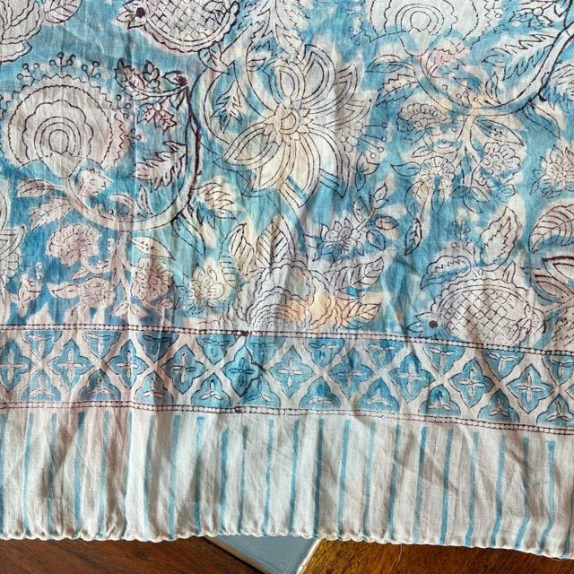TOPANGA Homefurnishing India Block print curtain Blue F 110×180cm