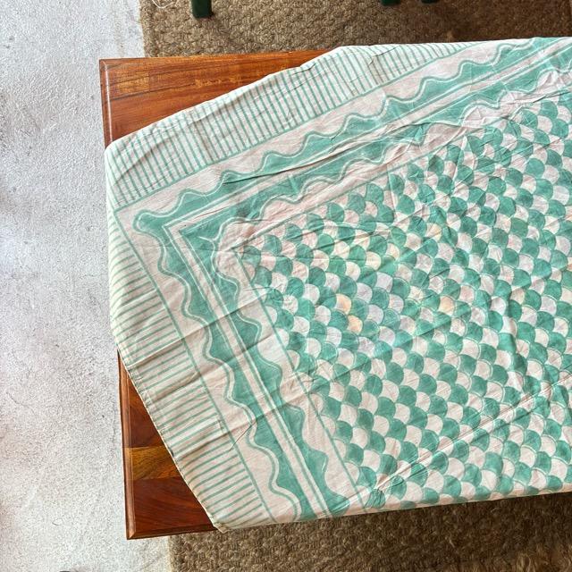 TOPANGA Homefurnishing India Block print curtain Green A 110×180cm