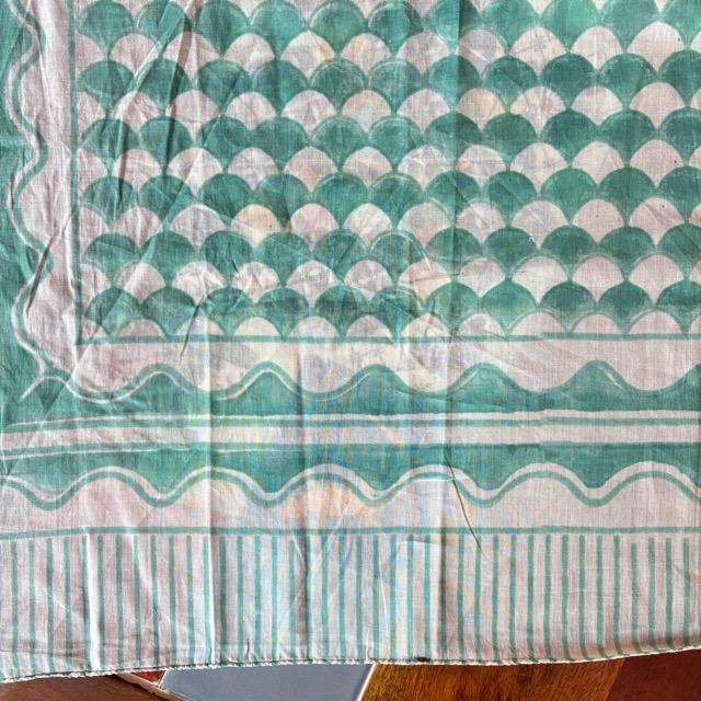 TOPANGA Homefurnishing India Block print curtain Green A 110×180cm