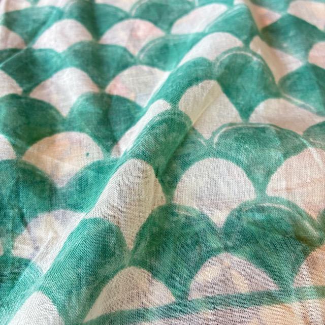 TOPANGA Homefurnishing India Block print curtain Green A 110×180cm