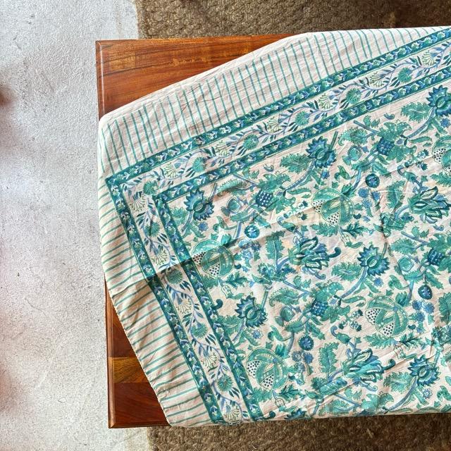 TOPANGA Homefurnishing India Block print curtain Green B 110×180cm