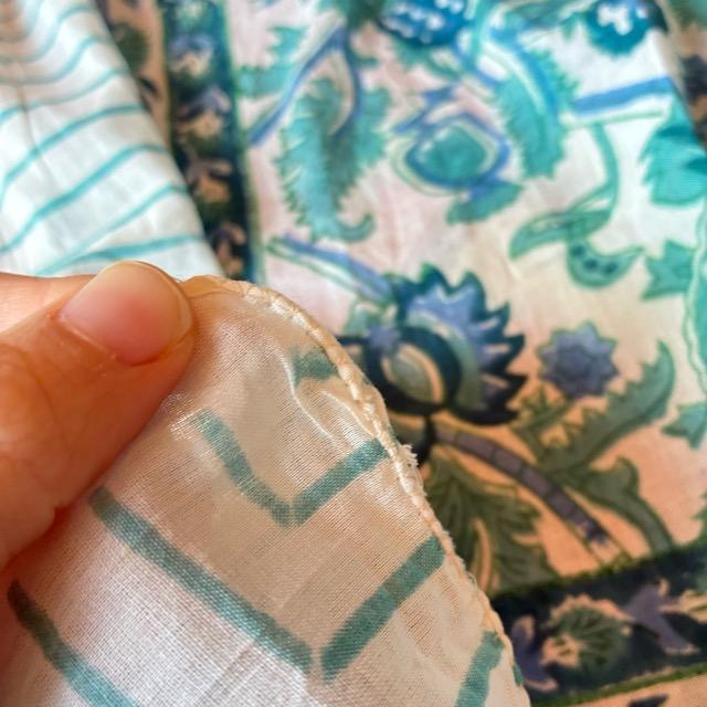 TOPANGA Homefurnishing India Block print curtain Green B 110×180cm