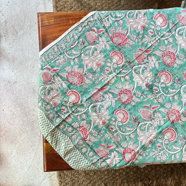 TOPANGA Homefurnishing India Block print curtain Green C 110×180cm