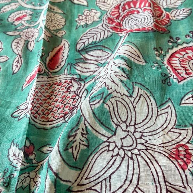 TOPANGA Homefurnishing India Block print curtain Green C 110×180cm