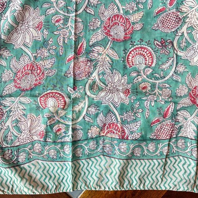 TOPANGA Homefurnishing India Block print curtain Green C 110×180cm