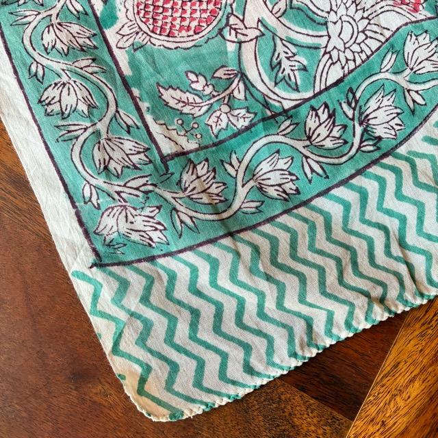 TOPANGA Homefurnishing India Block print curtain Green C 110×180cm